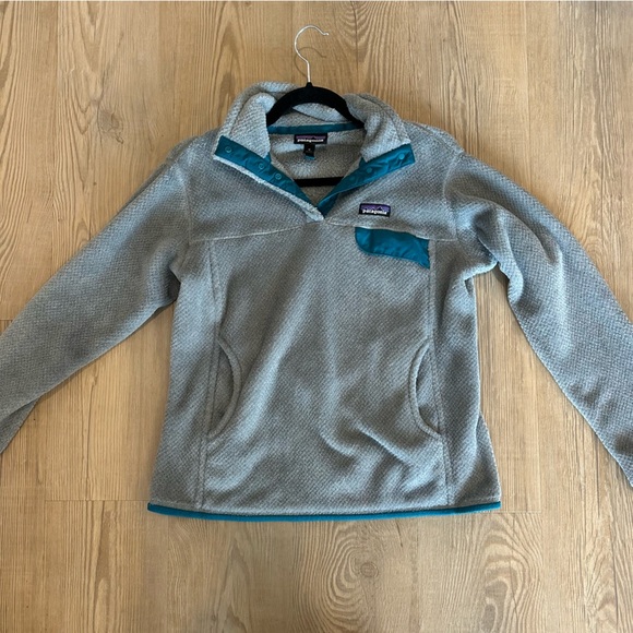 Patagonia Women's Fleece Re-Tool Snap-T Pullover size medium grey blue 25442 - Picture 5 of 10